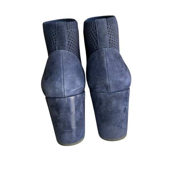 Eileen Fisher Navy Blue Knit Peep-Toe Booties Size 9 - Picture 4 of 9